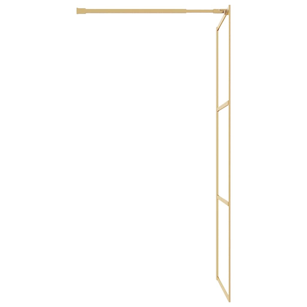 vidaXL Inloopdouchewand transparant 115x195 cm ESG-glas goudkleurig - Afbeelding 4