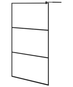 vidaXL Inloopdouchewand transparant 115x195 cm ESG-glas zwart