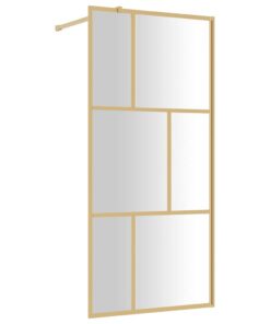 vidaXL Inloopdouchewand transparant 80x195 cm ESG-glas goudkleurig