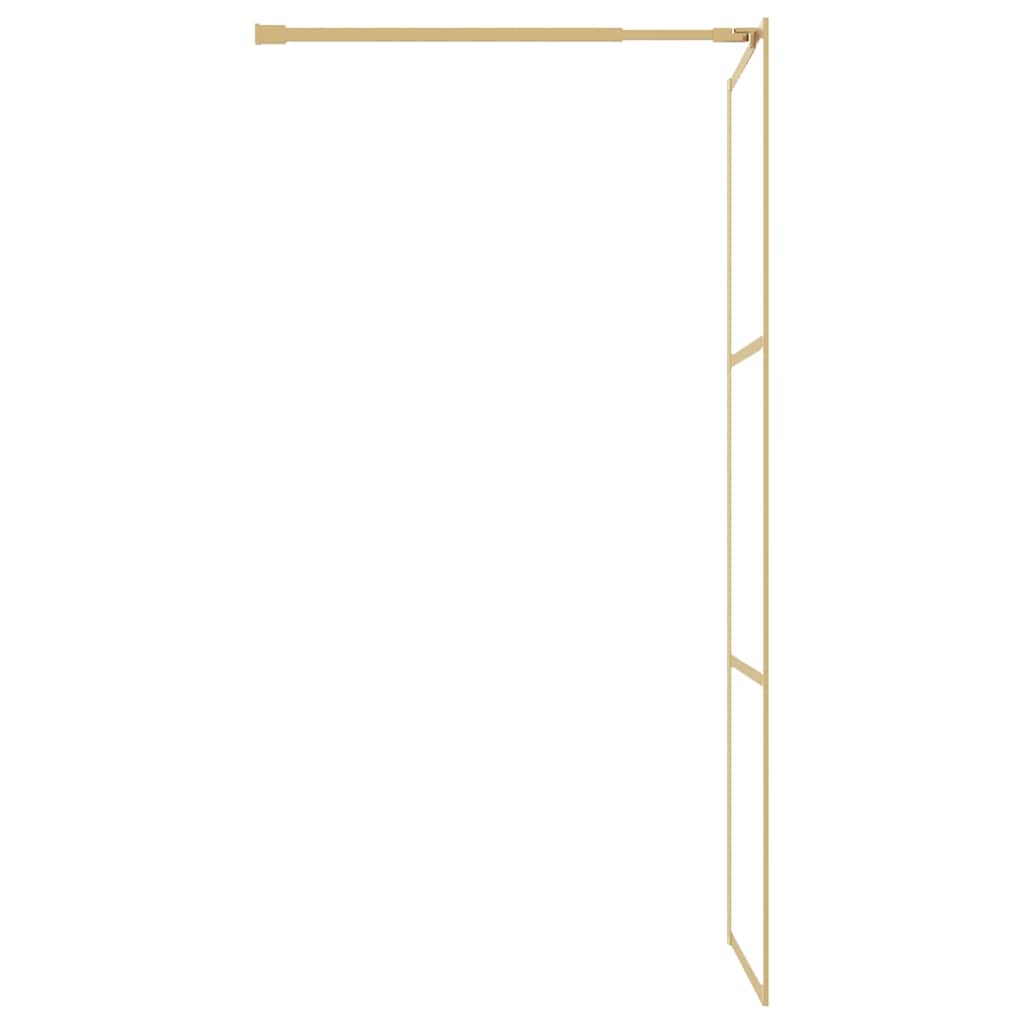 vidaXL Inloopdouchewand transparant 80x195 cm ESG-glas goudkleurig - Image 4