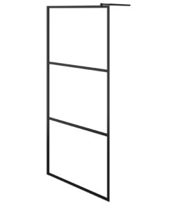 vidaXL Inloopdouchewand transparant 80x195 cm ESG-glas zwart