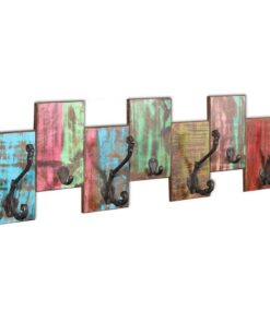 vidaXL Kapstok met 7 haken massief gerecycled hout