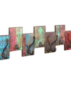 vidaXL Kapstok met 7 haken massief gerecycled hout