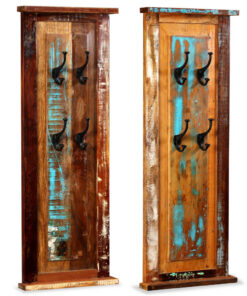 vidaXL Kapstokken 2 st 38x100 cm massief gerecycled hout