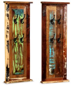 vidaXL Kapstokken 2 st 38x100 cm massief gerecycled hout