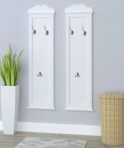 vidaXL Kapstokken wit 2 st