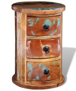 vidaXL Kast met 3 lades massief gerecycled hout