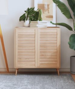 vidaXL Kastdeuren met lamellen 2 st 69x39