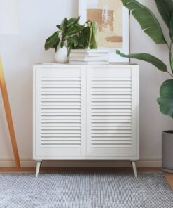 vidaXL Kastdeuren met lamellen 2 st 69x39