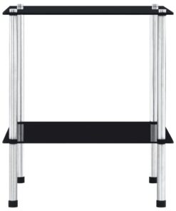 vidaXL Kastje 2-laags 40x40x47 cm gehard glas zwart