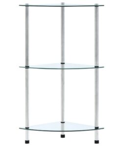 vidaXL Kastje 3-laags 30x30x67 cm gehard glas transparant