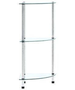 vidaXL Kastje 3-laags 30x30x67 cm gehard glas transparant