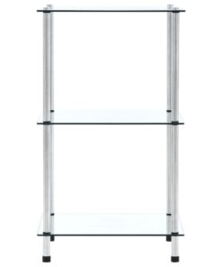 vidaXL Kastje 3-laags 40x40x67 cm gehard glas transparant