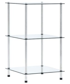 vidaXL Kastje 3-laags 40x40x67 cm gehard glas transparant