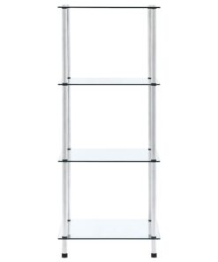 vidaXL Kastje 4-laags 40x40x100 cm gehard glas transparant