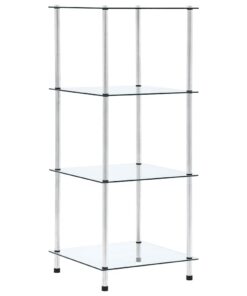 vidaXL Kastje 4-laags 40x40x100 cm gehard glas transparant