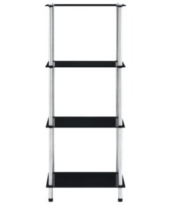 vidaXL Kastje 4-laags 40x40x100 cm gehard glas zwart