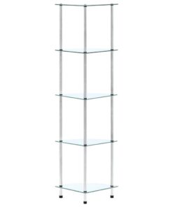 vidaXL Kastje 5-laags 30x30x130 cm gehard glas transparant