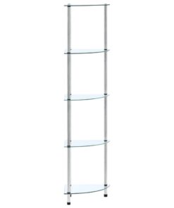 vidaXL Kastje 5-laags 30x30x130 cm gehard glas transparant
