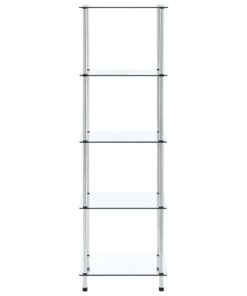 vidaXL Kastje 5-laags 40x40x130 cm gehard glas transparant