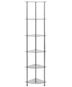 vidaXL Kastje 6-laags 30x30x160 cm gehard glas transparant