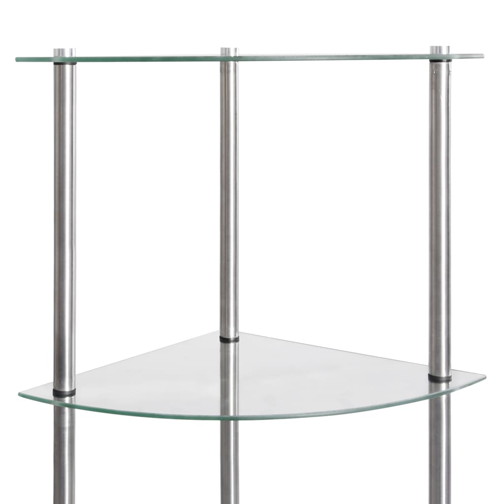 vidaXL Kastje 6-laags 30x30x160 cm gehard glas transparant - Afbeelding 5