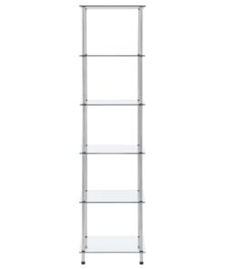 vidaXL Kastje 6-laags 40x40x160 cm gehard glas transparant