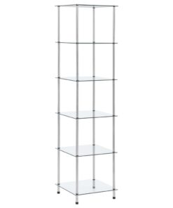 vidaXL Kastje 6-laags 40x40x160 cm gehard glas transparant