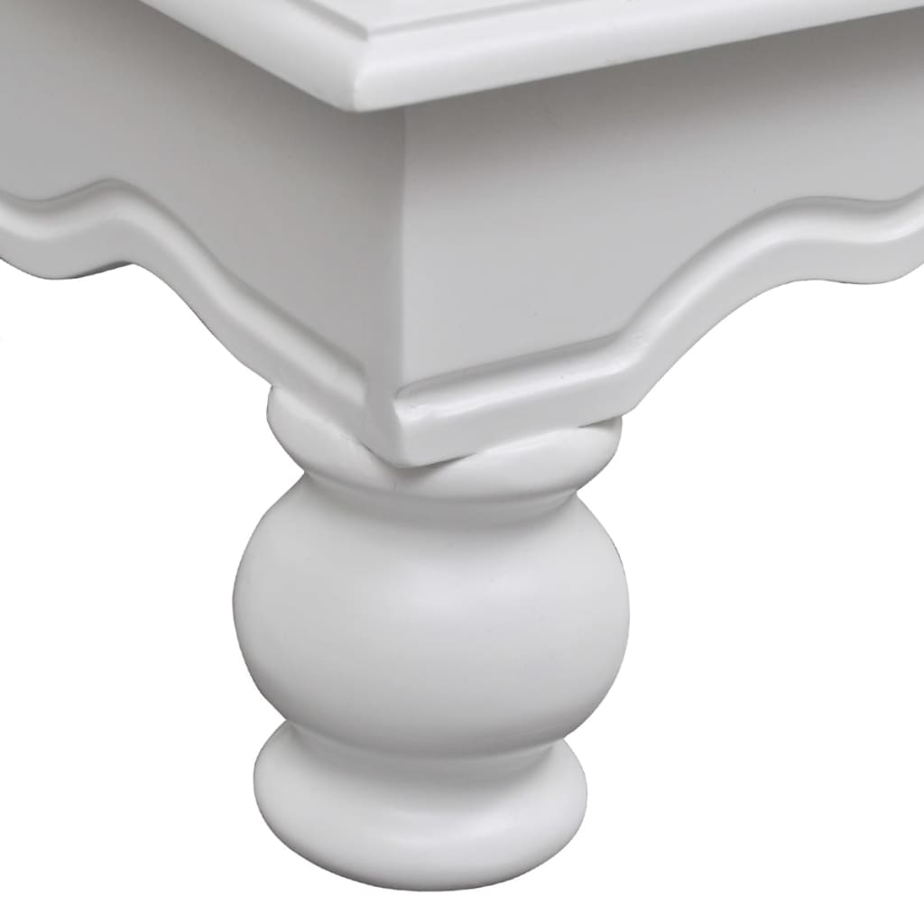 vidaXL Kastje met 2 deurtjes en 1 lade wit hout - Afbeelding 7