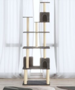 vidaXL Kattenmeubel met sisal krabpalen 188 cm donkergrijs