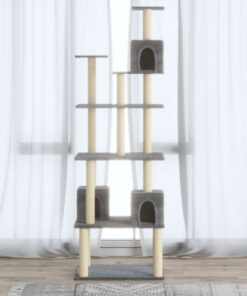 vidaXL Kattenmeubel met sisal krabpalen 188 cm lichtgrijs