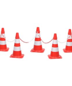vidaXL Kegelset met ketting 10 m rood en wit