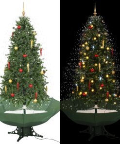 vidaXL Kerstboom sneeuwend met paraplubasis 190 cm groen