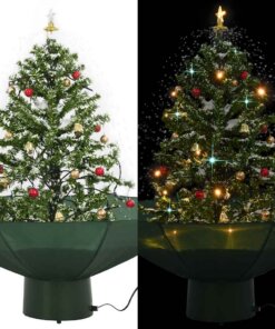 vidaXL Kerstboom sneeuwend met paraplubasis 75 cm groen