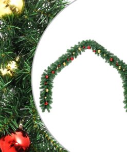vidaXL Kerstslinger versierd met kerstballen 10 m