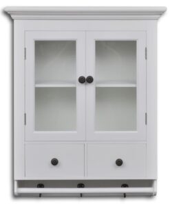 vidaXL Keukenbovenkast met glazen deur hout wit