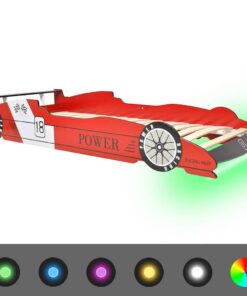 vidaXL Kinderbed raceauto met LED-verlichting rood 90x200 cm