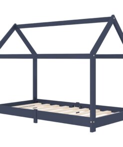 vidaXL Kinderbedframe massief grenenhout grijs 70x140 cm