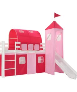 vidaXL Kinderhoogslaper met glijbaan en ladder 208x230 cm grenenhout