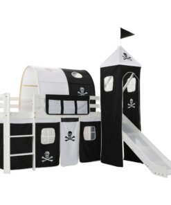 vidaXL Kinderhoogslaper met glijbaan en ladder 97x208 cm grenenhout