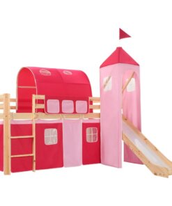 vidaXL Kinderhoogslaper met glijbaan en ladder grenenhout 208x230 cm