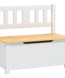 vidaXL Kinderopbergbankje 60x30x55 cm MDF wit en beige