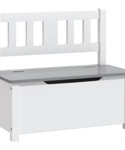vidaXL Kinderopbergbankje 60x30x55 cm MDF wit en grijs