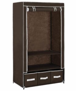 vidaXL Kledingkast 87x49x159 cm stof bruin