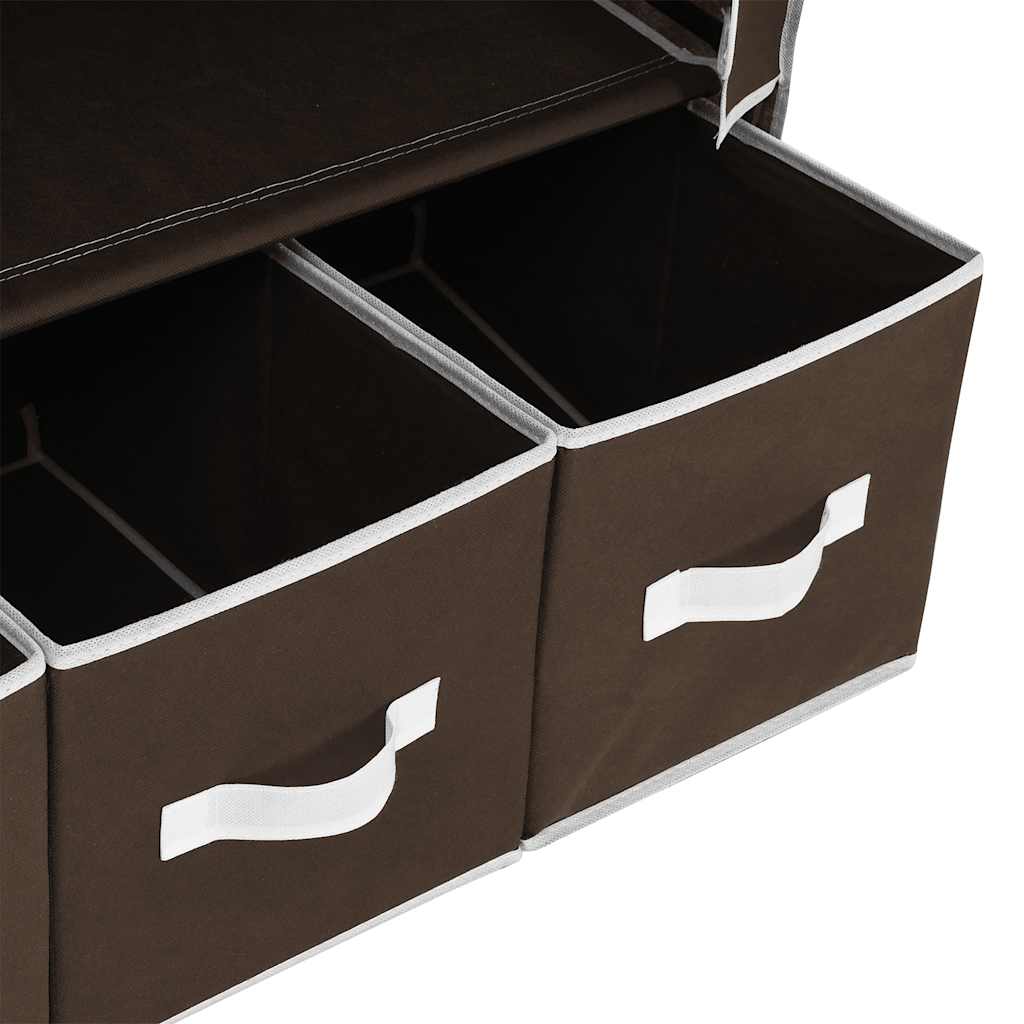 vidaXL Kledingkast 87x49x159 cm stof bruin - Afbeelding 7
