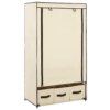 vidaXL Kledingkast 87x49x159 cm stof crème