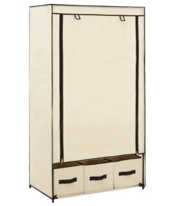 vidaXL Kledingkast 87x49x159 cm stof crème