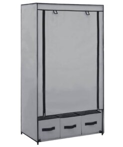 vidaXL Kledingkast 87x49x159 cm stof grijs