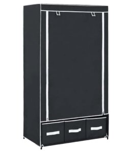 vidaXL Kledingkast 87x49x159 cm stof zwart