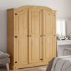 vidaXL Kledingkast Mexicaans grenenhout Corona-stijl 3 deuren